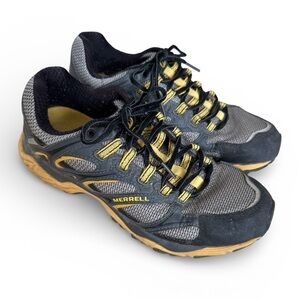 Merrell Trail Glove Hiking Sneakers Outdoor Shoes Gray Yellow Men’s Size 8